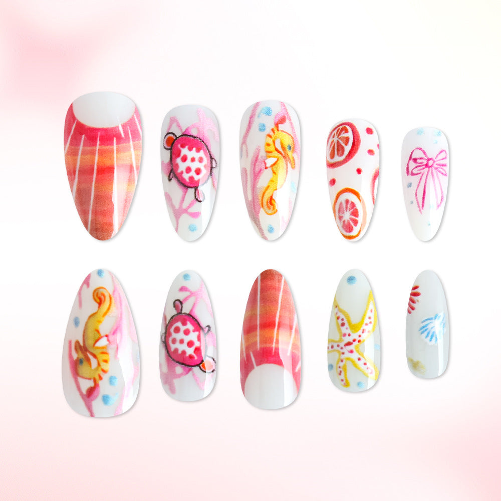 Nautical-Themed Decorative Press-On Nails Stornfield