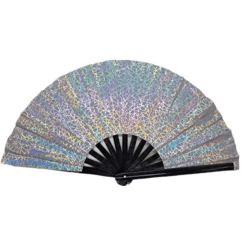 Ladies fan made of lightweight fabric with colorful geometric design Stornfield