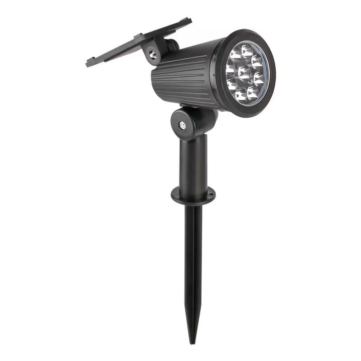 Adjustable Solar LED Garden Spotlight Stake With Swivel Head Integrated Solar Panel And Weatherproof Housing Stornfield