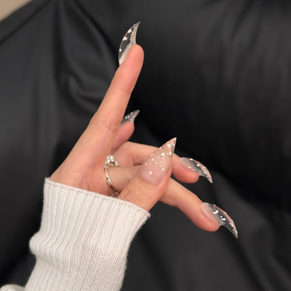 Stiletto Press-On Nail Extensions with Crystal Accents
