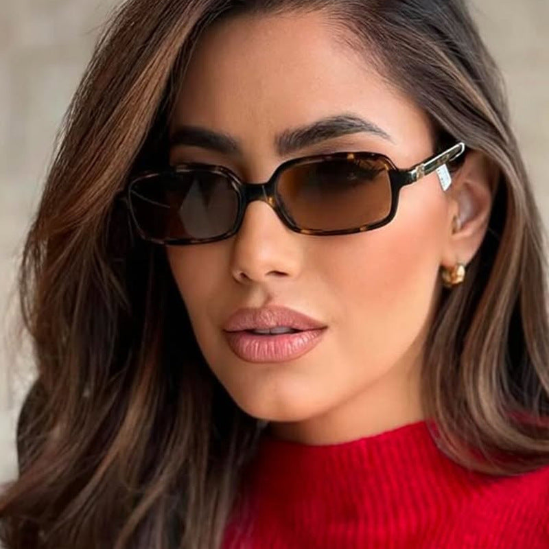 Women's fashionable square glasses with elegant plastic frame and gold accents Stornfield