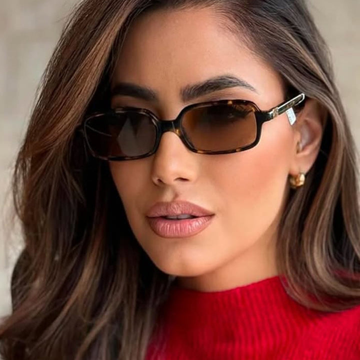 Women's fashionable square glasses with elegant plastic frame and gold accents Stornfield