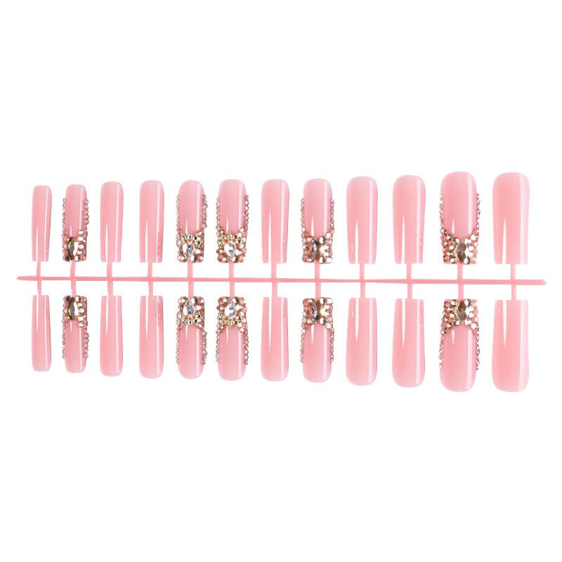 Artificial nail set with elegant rhinestone and glitter accents Stornfield