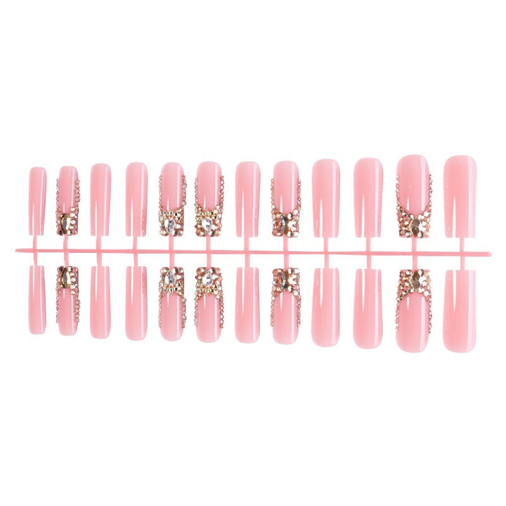 Artificial nail set with elegant rhinestone and glitter accents Stornfield