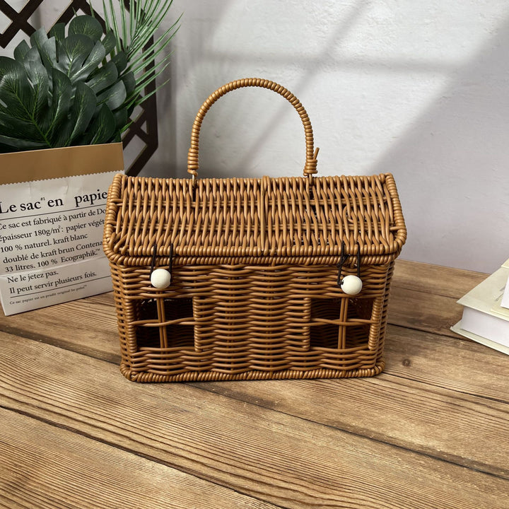 Women's stylish braided basket with rounded roof Stornfield