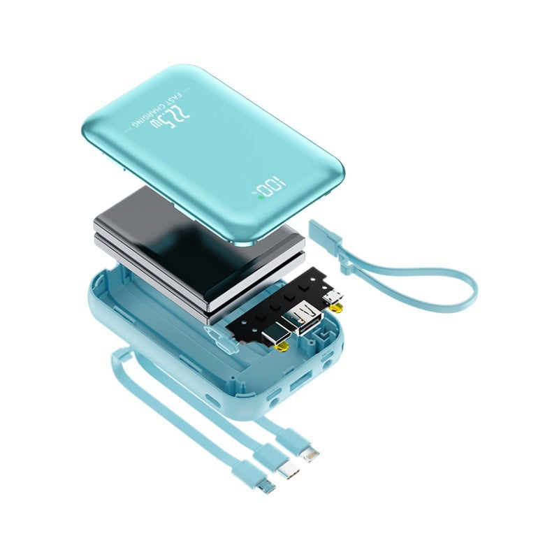Portable power bank with integrated charging cables and fast charging function Stornfield