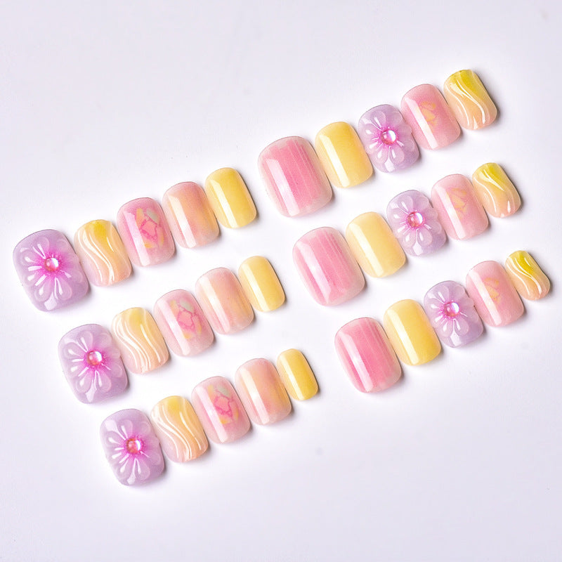 Artistic Floral Press-On Nails Set Stornfield