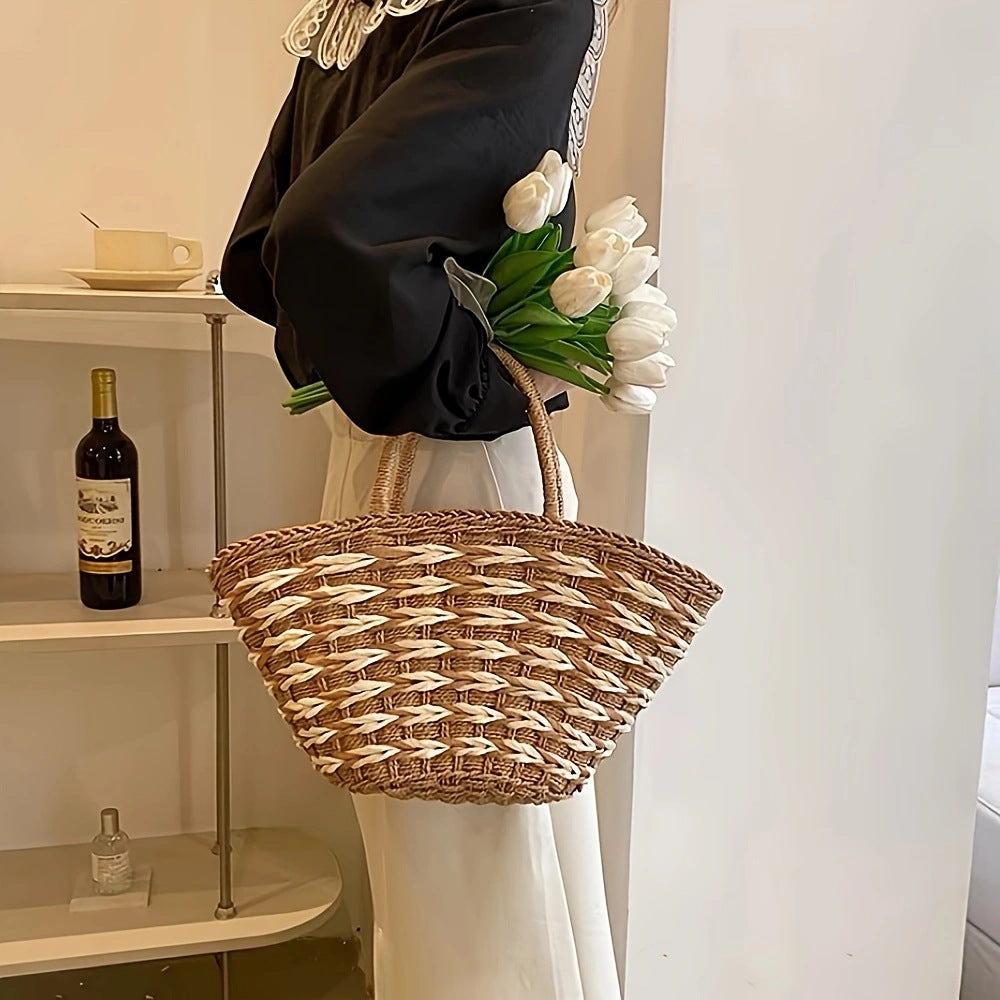 Basket bag with modern handles Stornfield