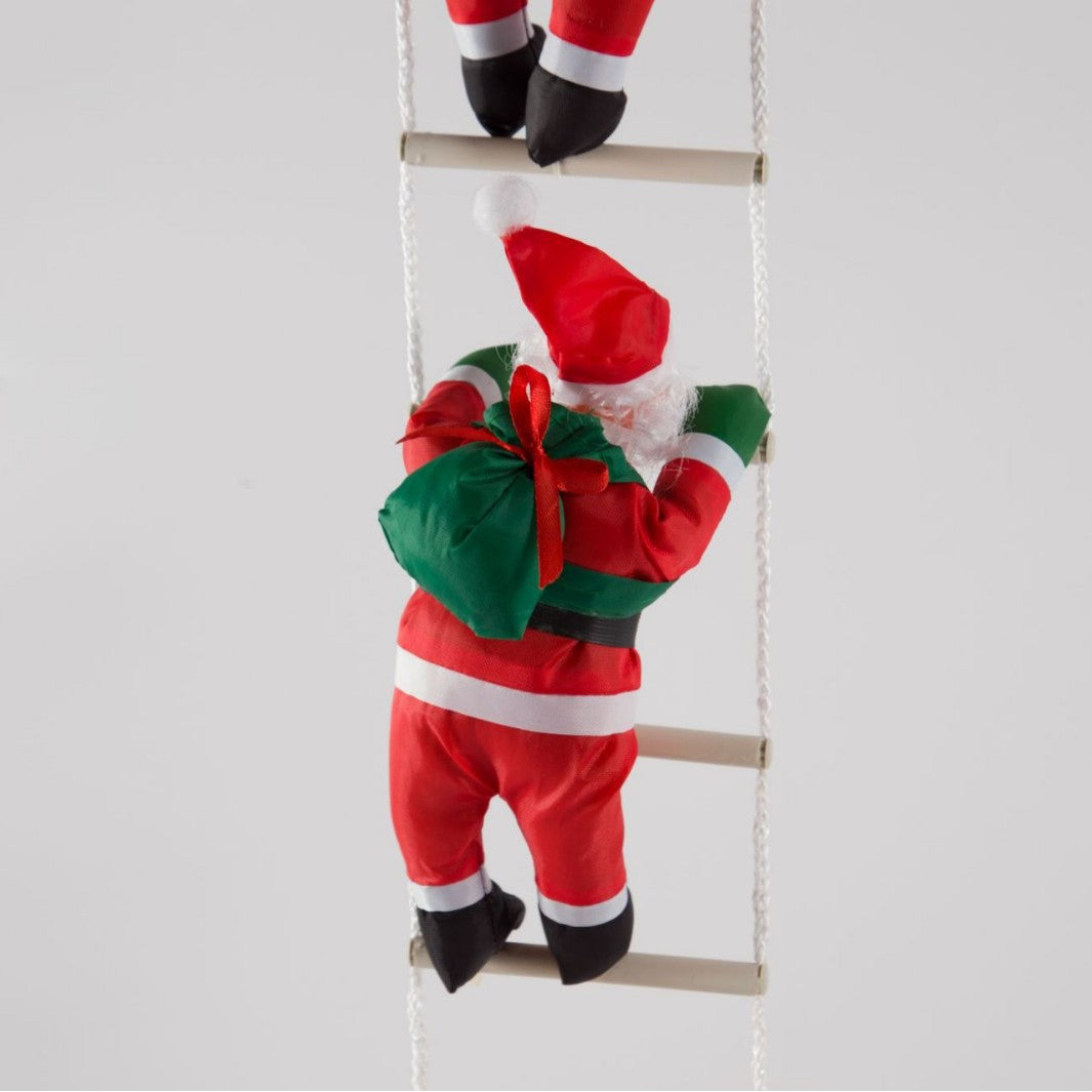 Decorative Santa Claus figure on ladder