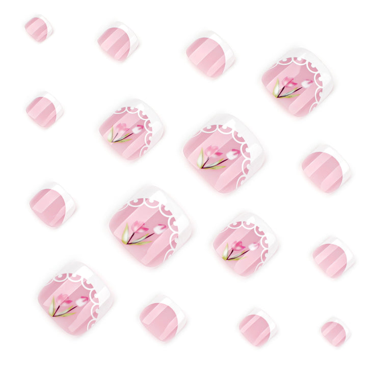Artful toenail art in romantic floral design Stornfield