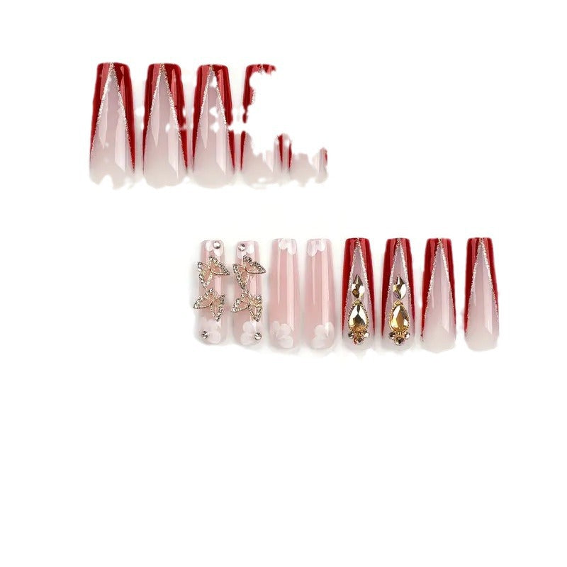 Glamorous Decorative Long-Length Press-On Nails Stornfield