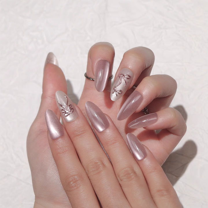 Elegant Stiletto Press-On Nails with Floral Design Stornfield