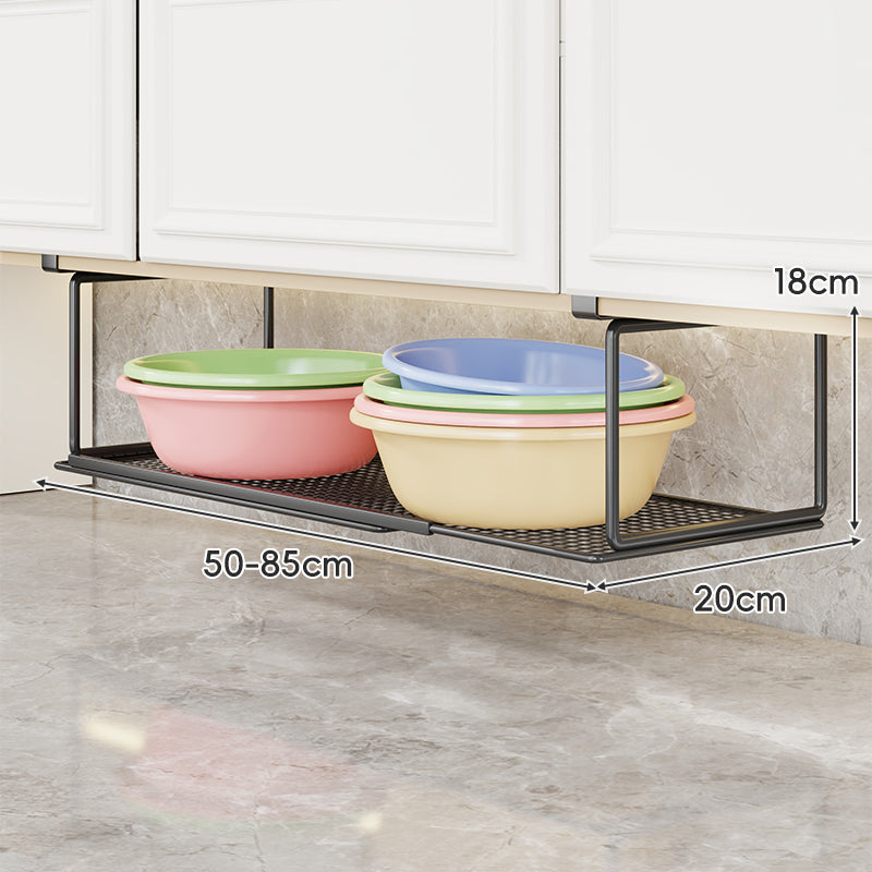 Adjustable Under-Cabinet Sliding Mesh Storage Shelf Rack