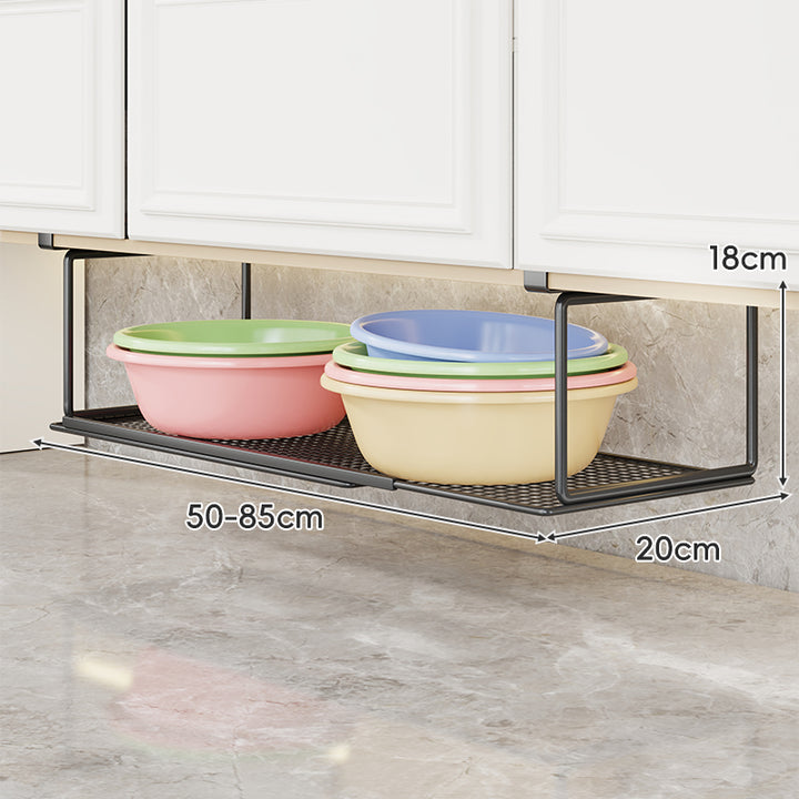 Adjustable Under-Cabinet Sliding Mesh Storage Shelf Rack