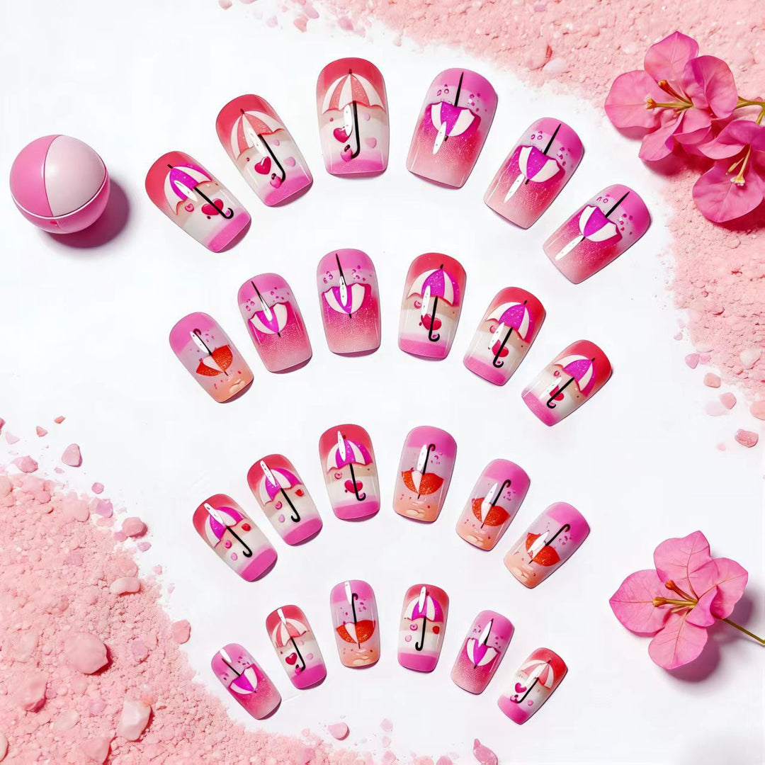 Art nails with Romantic Umbrella Design Stornfield