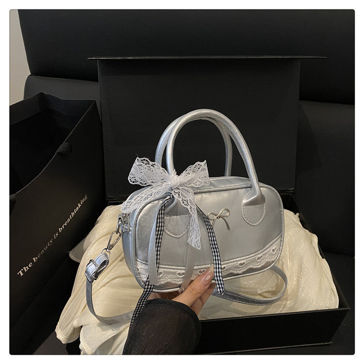 Elegant Lace-Trimmed Bow Handbag Stornfield