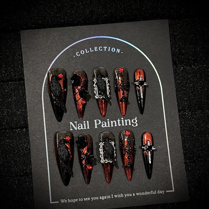 Gothic-Inspired Press-On Nail Set