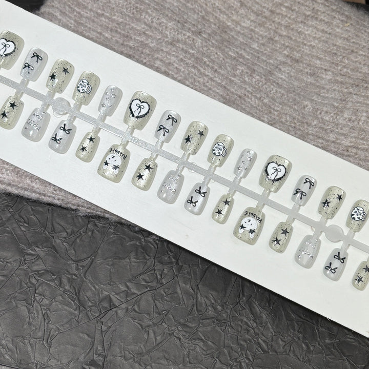 Artistic Themed Press-On Nail Art