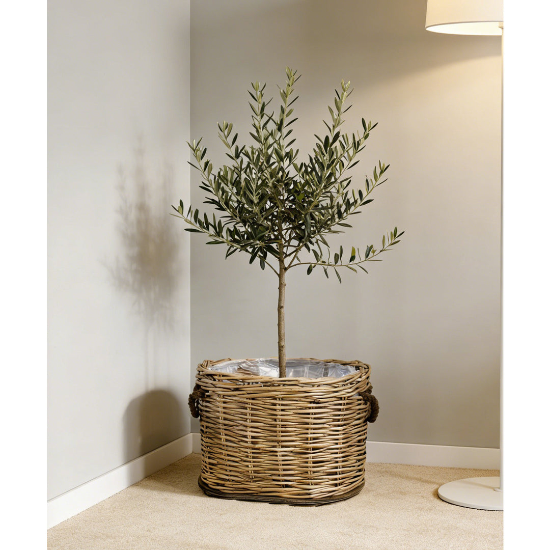 Rustic laundry basket with decorative handles Stornfield