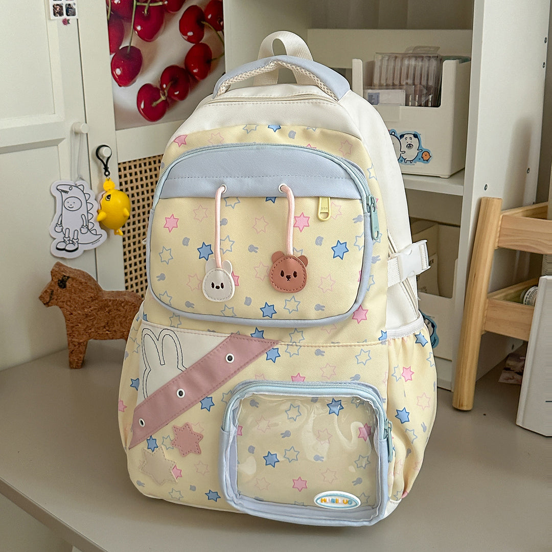 Playful Embroidered Star-Themed Backpack Stornfield
