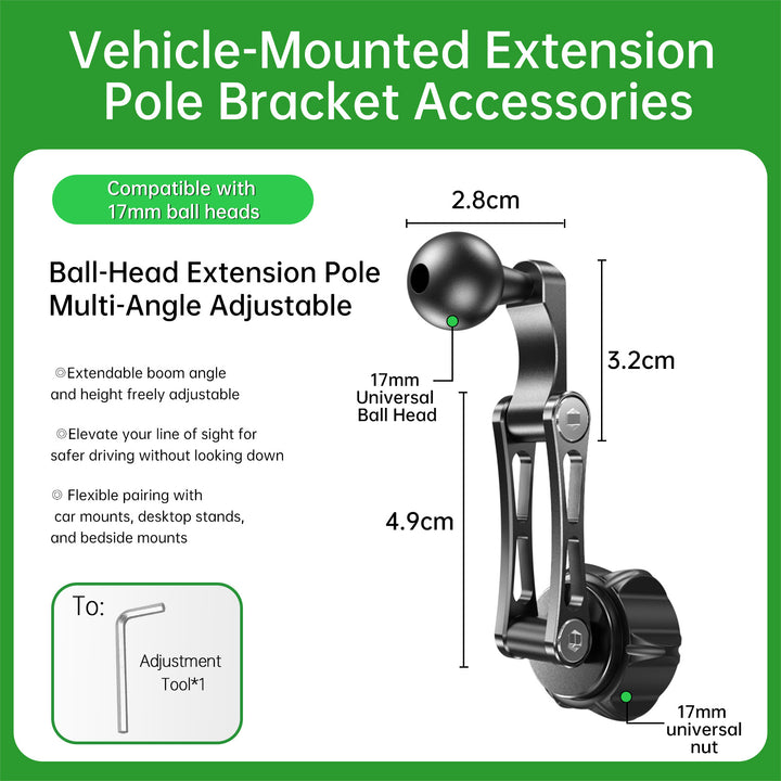 Unisex multifunctional mount for vehicle extension poles Stornfield