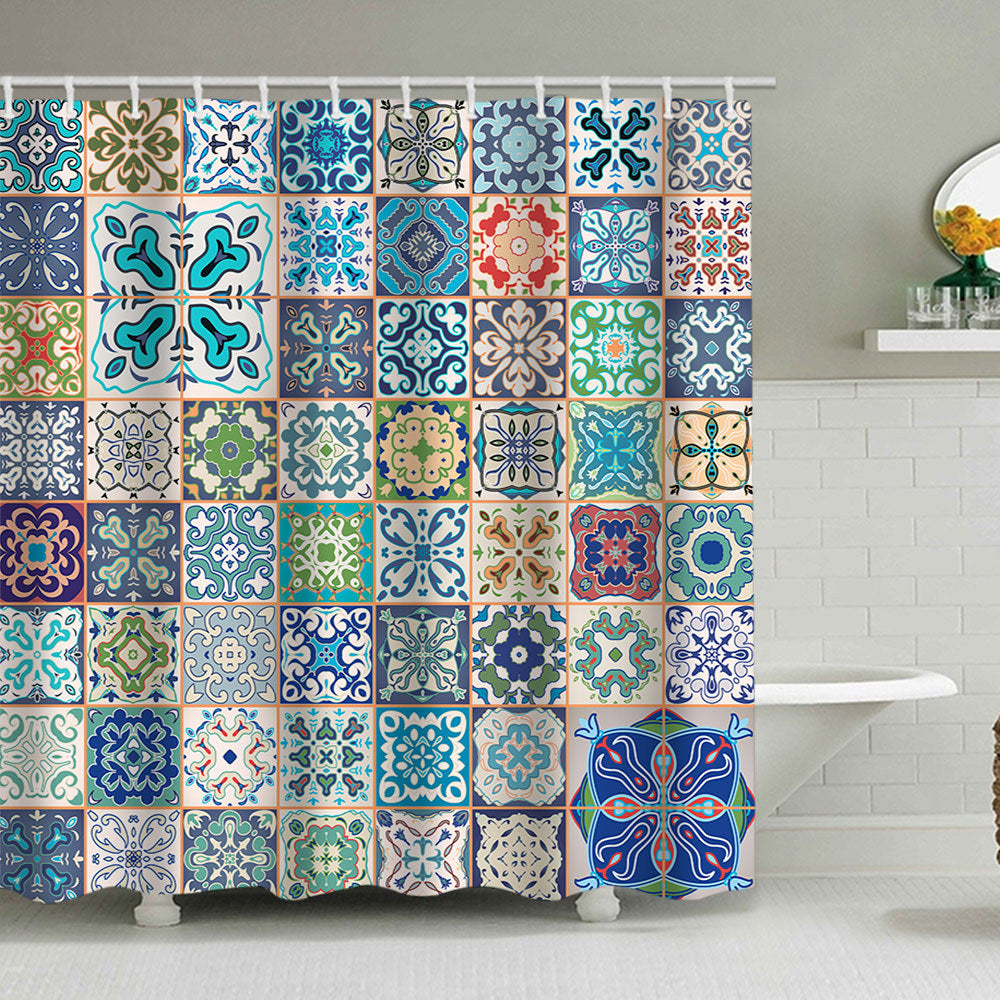 Geometric Motif Shower Curtain Stornfield