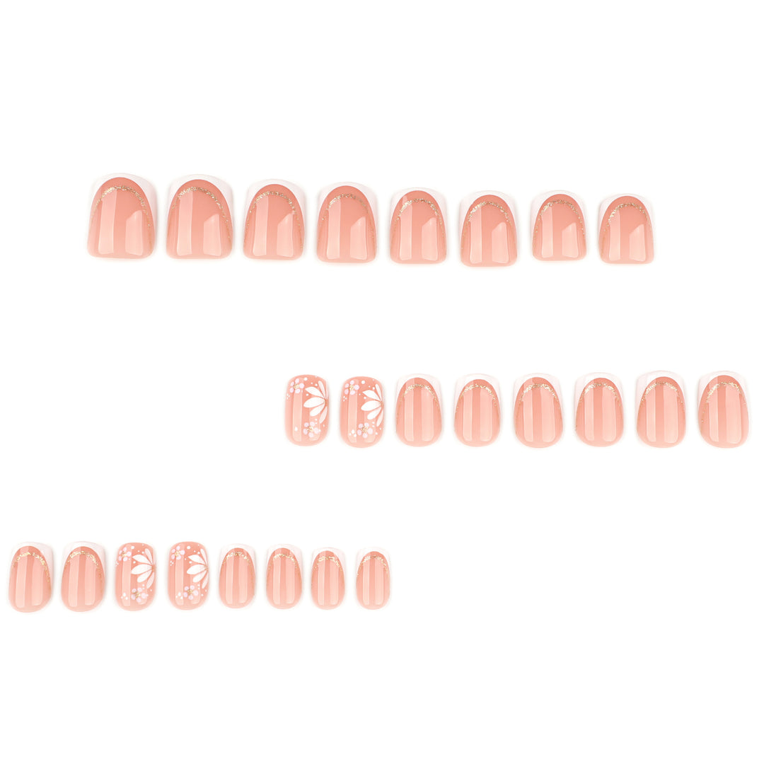 Artistic nail extensions with floral design and elegant accents Stornfield