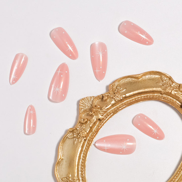 Premium Glittery Long Press-On Nails Stornfield