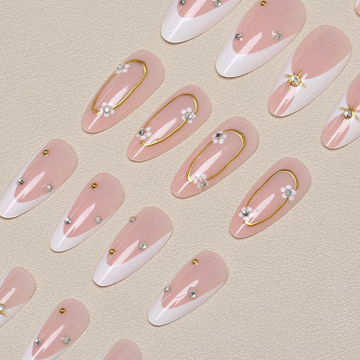 Elegant Floral Stiletto Nail Art