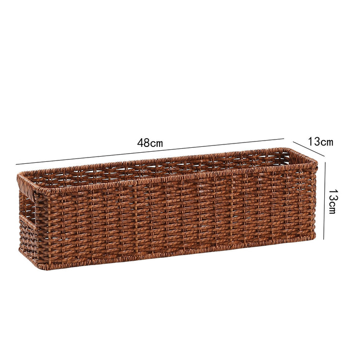 Handwoven Rectangular Storage Basket with Cut-Out Handles Stornfield