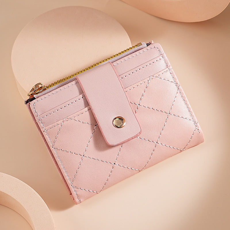 Quilted Leather Zip Wallet