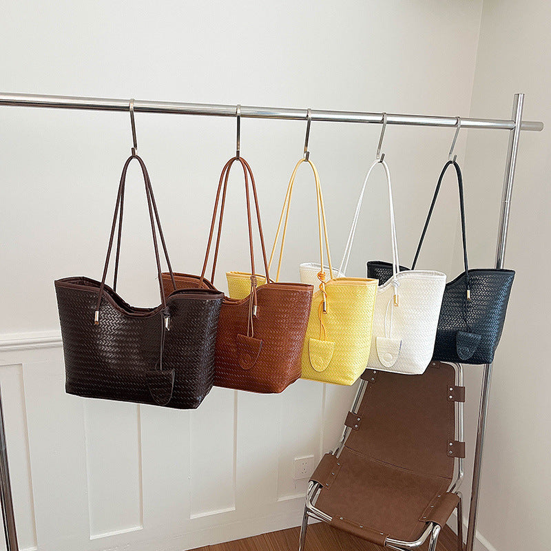 Woven Leather Tote Bag