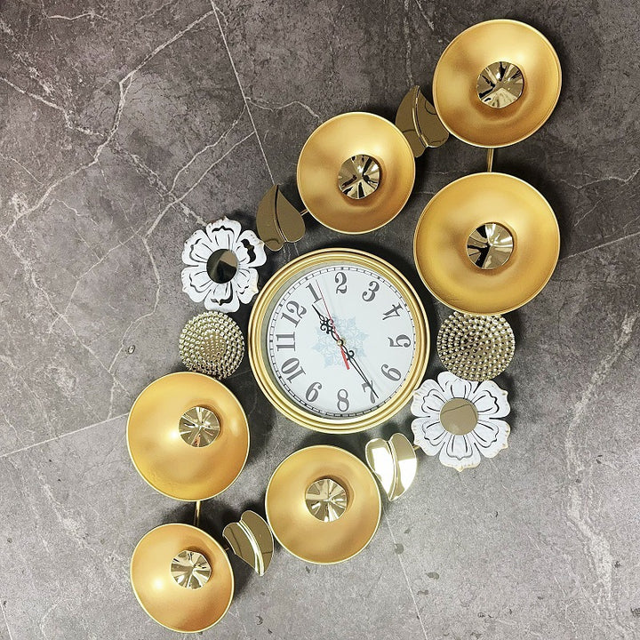Elegant Decorative Wall Clock with Floral Accents Stornfield