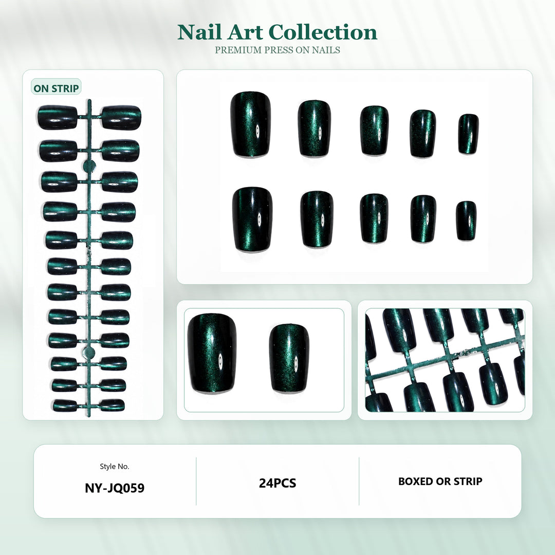 Premium Press-On Nails with Metallic Shine Stornfield