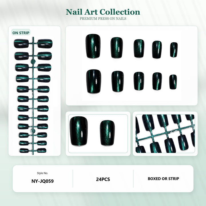 Premium Press-On Nails with Metallic Shine Stornfield