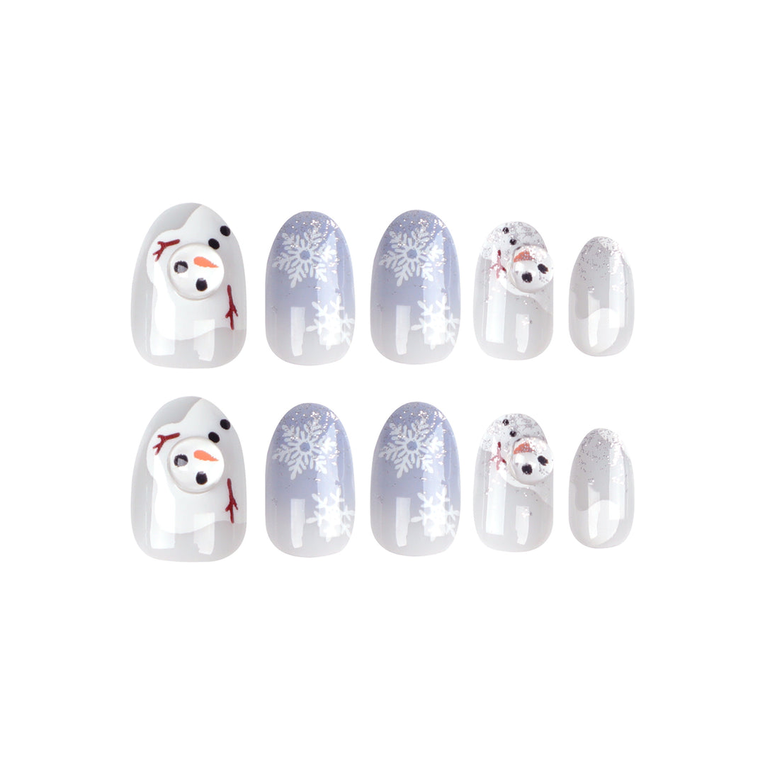 Artful Winter Nail Extensions with Snowman Design Stornfield