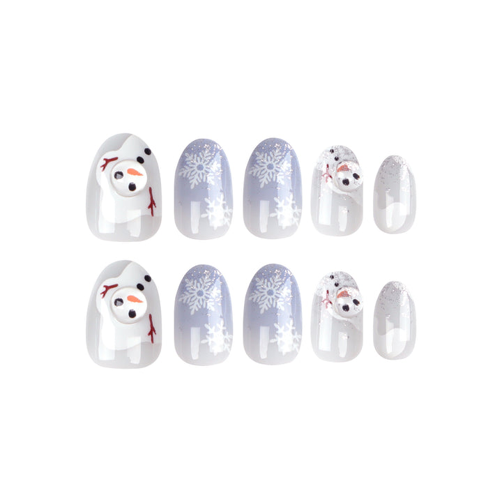 Artful Winter Nail Extensions with Snowman Design Stornfield