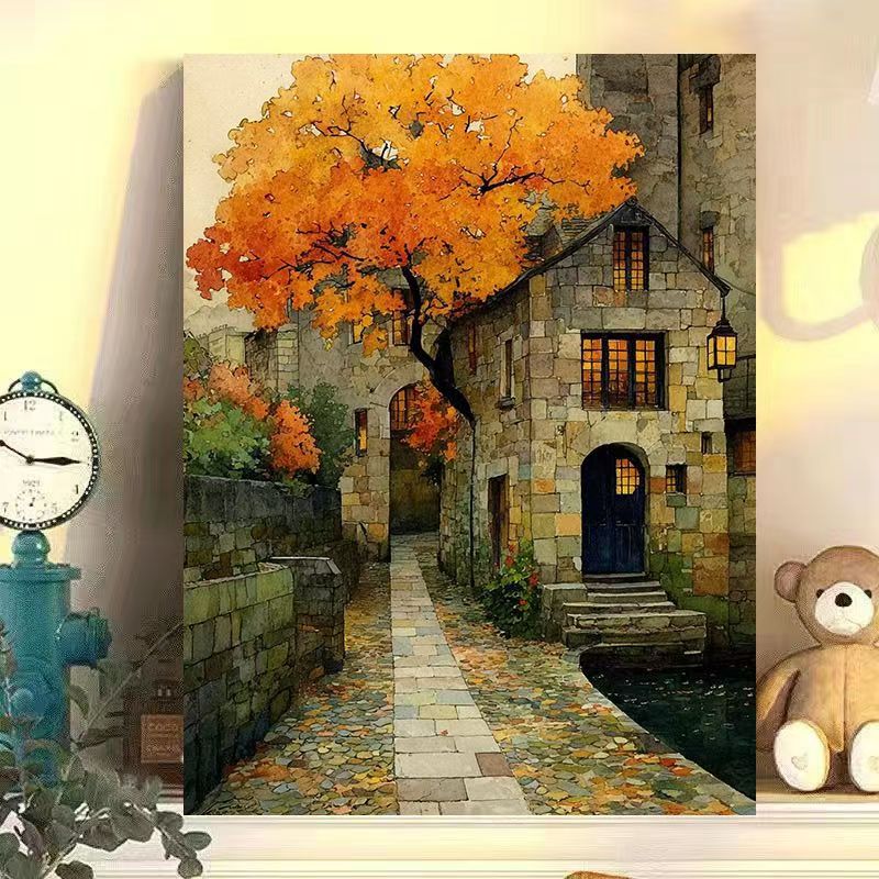 Vintage European Landscape Canvas Art Print Stornfield