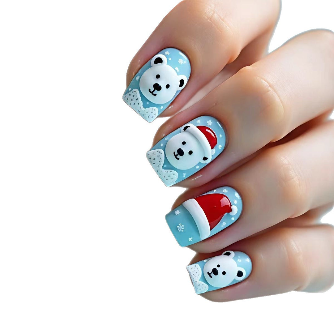 Artificial nails with winter polar bear design Stornfield