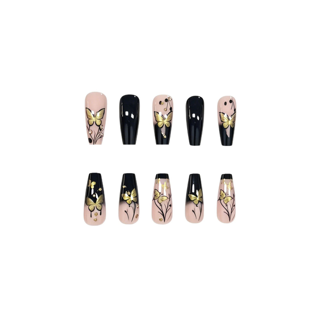 Luxurious Butterfly-Themed Acrylic Nail Extensions Stornfield