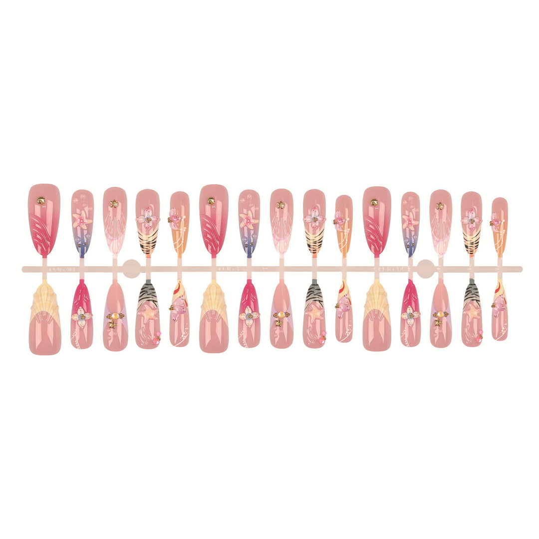 Artistic Floral Press-On Nail Set
