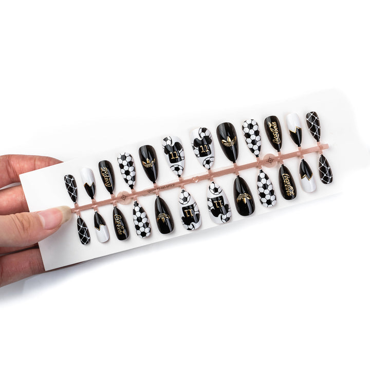 Soccer-Themed Press-On Nail Art Set
