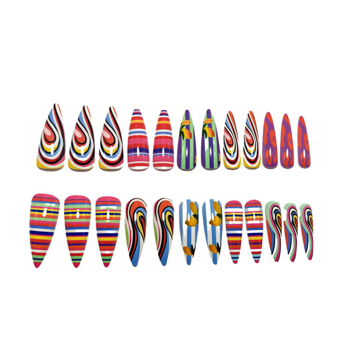 Creative artificial nails with multicolor design Stornfield