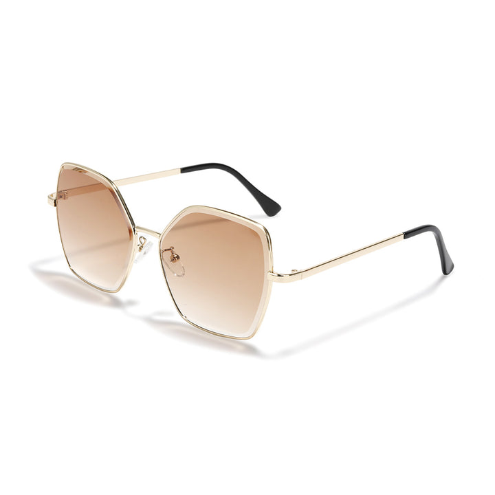 Women geometric sunglasses with fashionable gold frame Stornfield