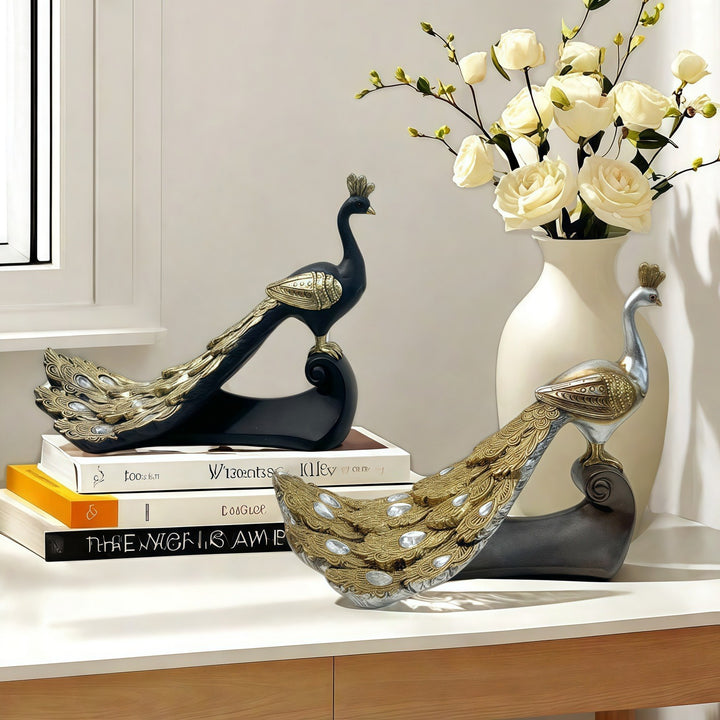 Magnificent Peacock Decor Sculpture Stornfield