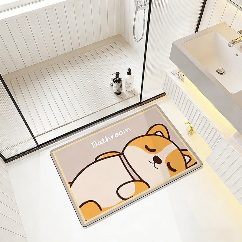 Cute Cartoon Bear-Themed Bath Mat Stornfield