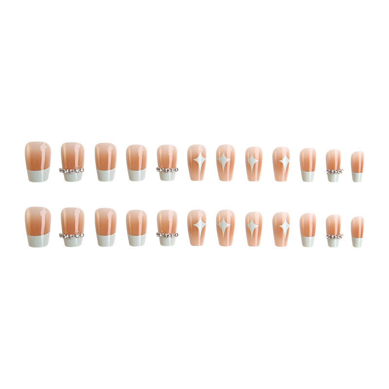 Acrylic nail set with elegant geometric decorations Stornfield