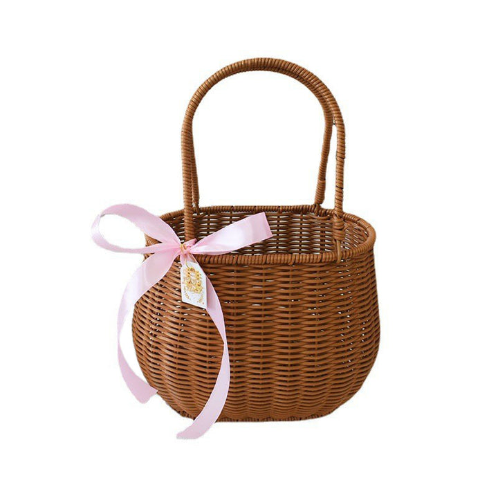 Chic Woven Handbag with Pearl Accent Stornfield