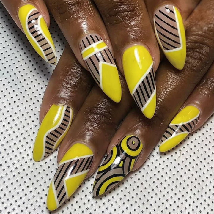 Artistic nails with geometric design Stornfield