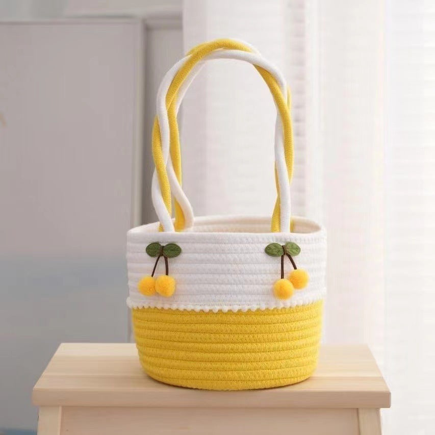 Ladies Playful Storage Basket with Pom-Pom Decoration Stornfield